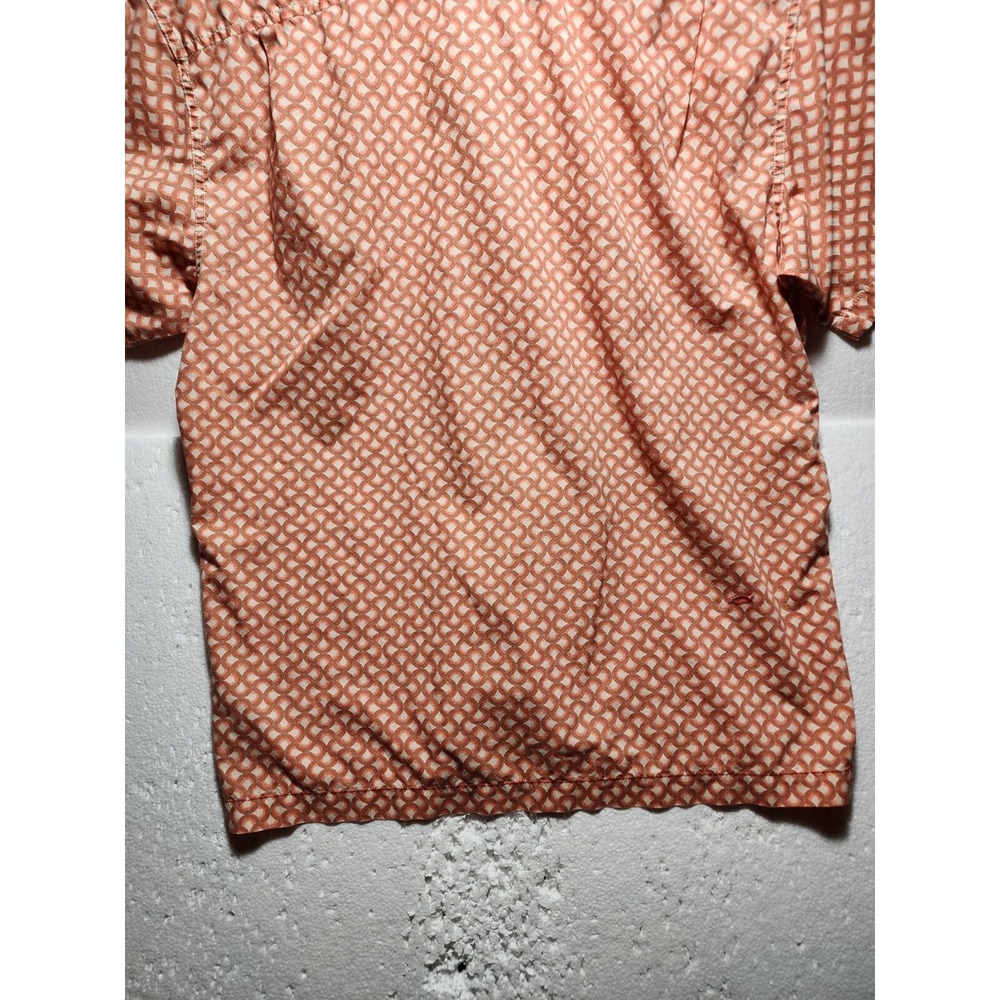 Tommy Hilfiger Jeans Shirt Mens Large Short Sleeve Peach Button Up Collared - Picture 14 of 16